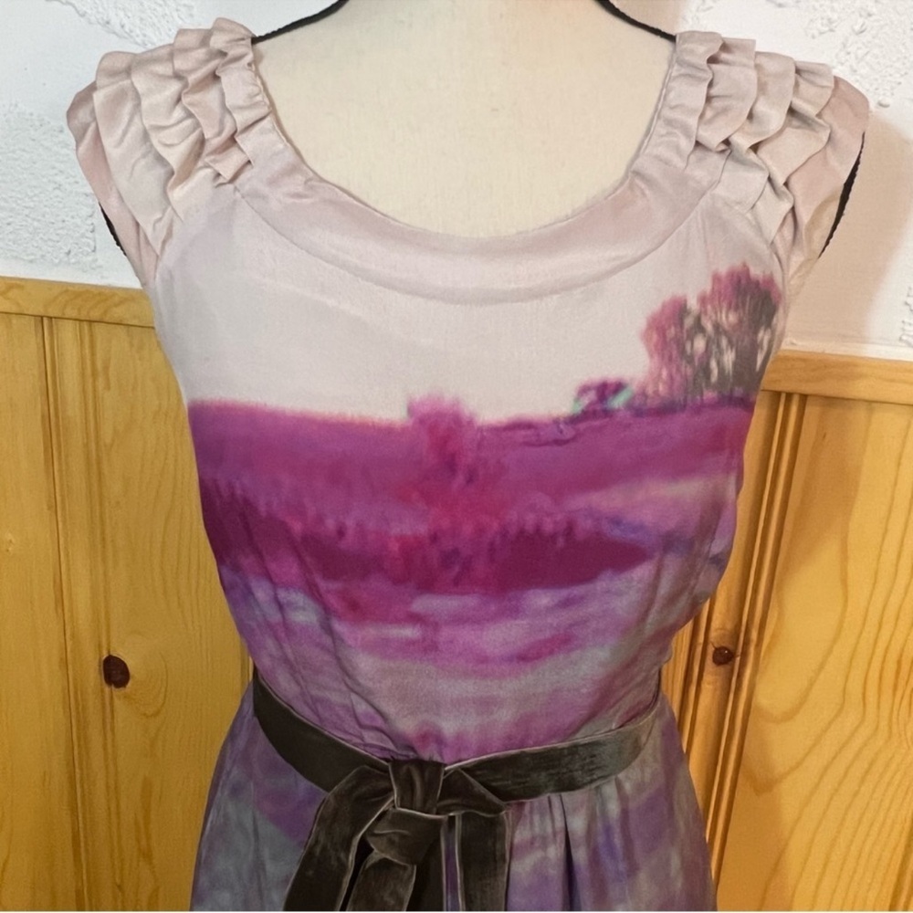 Anthropologie Moulinette Soeurs Violet Gloaming Dress size 2 Silk - Picture 7 of 14